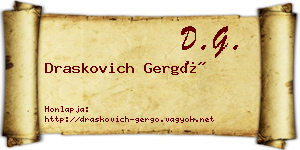 Draskovich Gergő névjegykártya