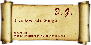 Draskovich Gergő névjegykártya